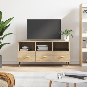 Mueble de TV madera de ingeniería roble Sonoma 102x36x50 cm D