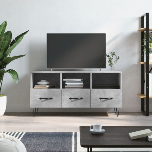 Mueble de TV madera de ingeniería gris hormigón 102x36x50 cm D