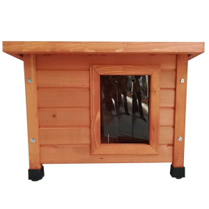 @Pet Casa de exterior para gatos madera marrón 57x45x43 cm D