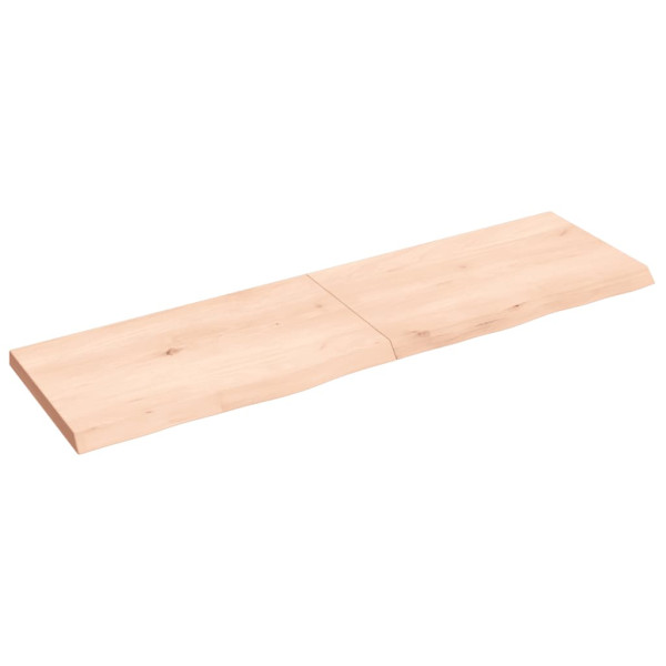 Estante de pared madera maciza de roble sin tratar 140x40x4 cm D