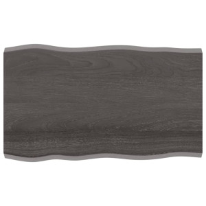Tablero mesa madera tratada roble borde natural gris 100x60x4cm D