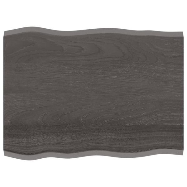 Tampo de mesa em madeira de carvalho tratada com rebordo cinza natural 80x60x2 cm D