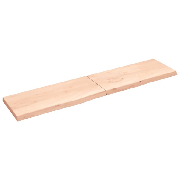 Estante de pared madera maciza de roble sin tratar 220x50x6 cm D