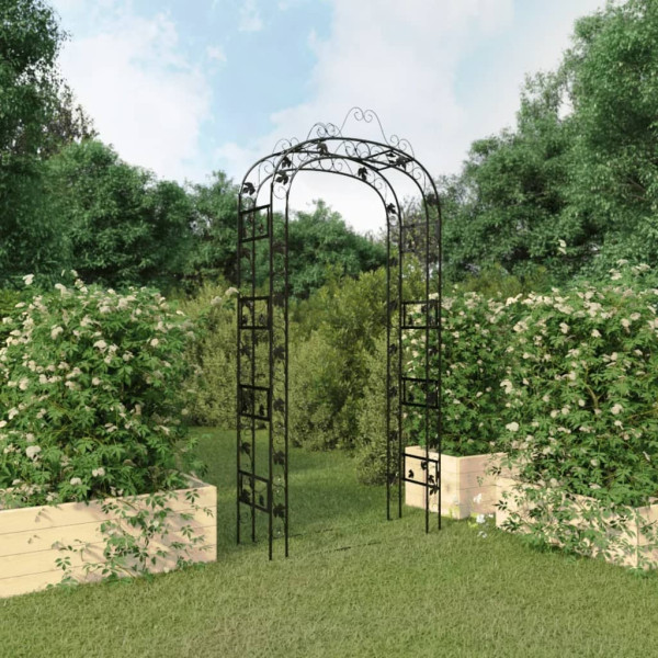 Arco de jardim de aço preto 116x45x240 cm D