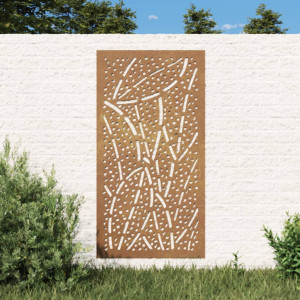 Adorno de pared de jardín acero corten diseño de hoja 105x55 cm D