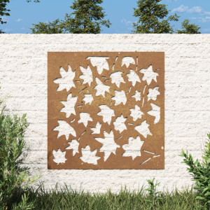 Adorno de pared jardín acero corten diseño hoja arce 55x55 cm D