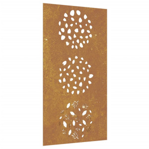 Decoração p/ muro de jardim 105x55 cm aço corten design folhas H