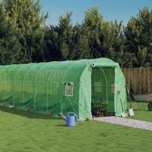 Invernadero con estructura de acero verde 12 m² 6x2x2 m D