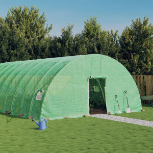 Invernadero con estructura de acero verde 72 m² 12x6x2.85 m D