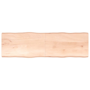Tablero de mesa madera maciza roble borde natural 200x60x6 cm D