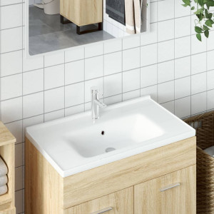 Lavabo de baño rectangular cerámica blanco 91.5x48x19.5 cm D