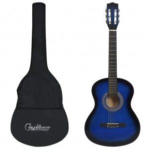 Guitarra clássica para iniciantes com caixa azul 3/4 36 D