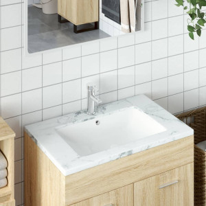 Lavabo de baño rectangular cerámica blanco 55.5x37.5x19 cm D