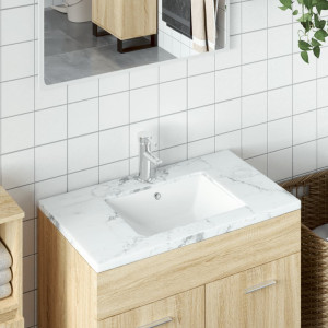 Lavabo de baño rectangular cerámica blanco 47.5x35x19.5 cm D