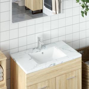 Lavabo de baño rectangular cerámica blanco 41.5x26x18.5 cm D
