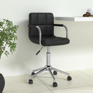Cadeira giratória de escritório em couro sintético preto D