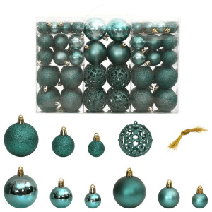 Bolas de Navidad 100 unidades verde 3 / 4 / 6 cm D