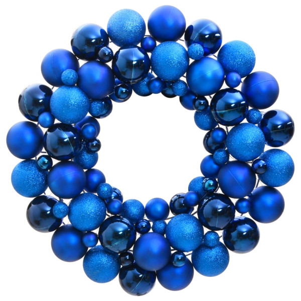 Corona de Navidad poliestireno azul 45 cm D