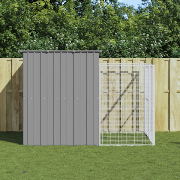 Caseta perros corral acero galvanizado gris claro 214x253x181cm D