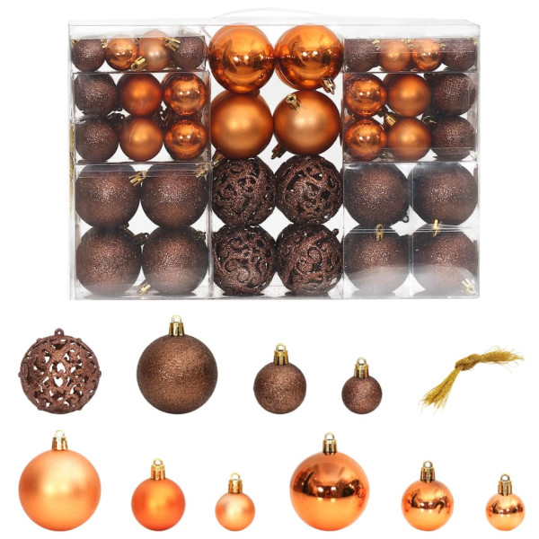 Bolas de Natal 100 unidades marrom 3 / 4 / 6 cm D