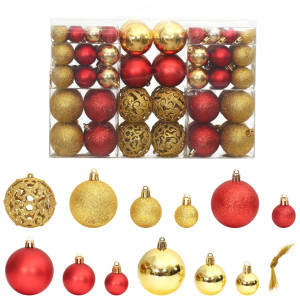 Bolas de Navidad 100 uds color dorado y rojo tinto 3 / 4 / 6 cm D