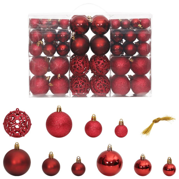 Bolas de Natal 100 unidades vermelho vermelho 3 / 4 / 6 cm D