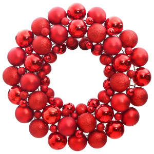 Corona de Navidad poliestireno roja 45 cm D