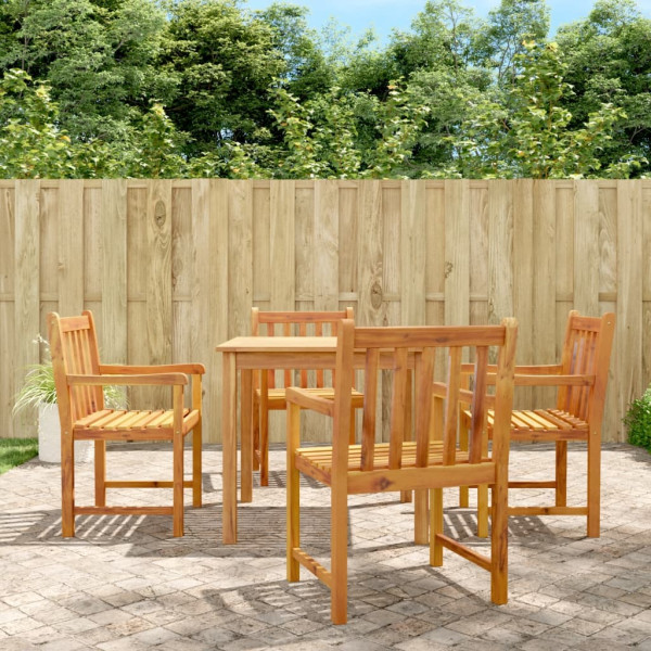 Sillas de jardín 4 uds madera maciza de acacia 56x55.5x90 cm D