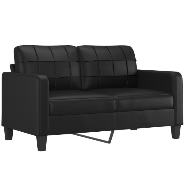 Sofá de 2 plazas de cuero sintético negro 140 cm D