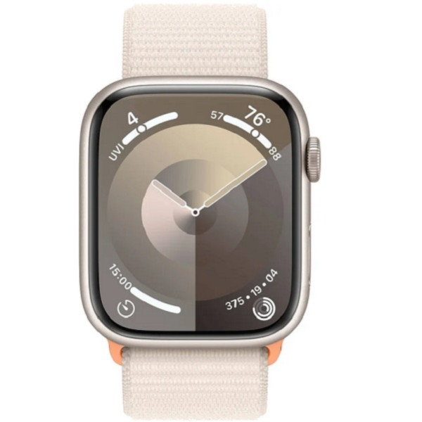 Apple Assista Série 9 GPS 45mm alumínio branco esporte loop beige D