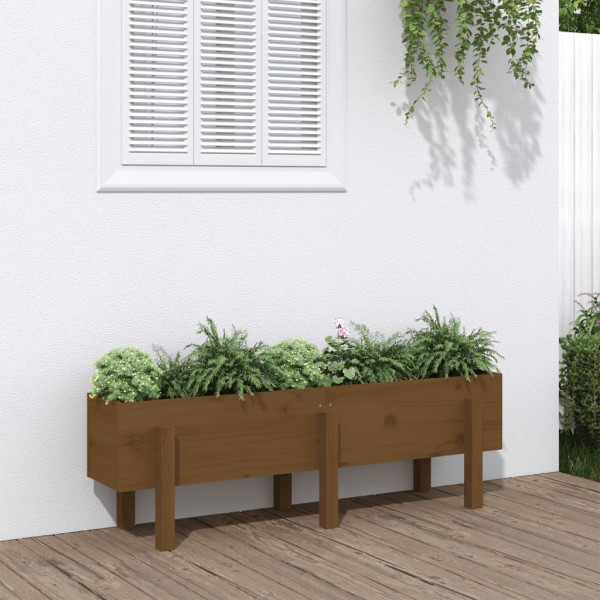 Arraial elevado de jardim madeira pinheiro marrom mel 121x30x38 cm D