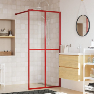 Mampara puerta de ducha vidrio transparente ESG rojo 80x195 cm D