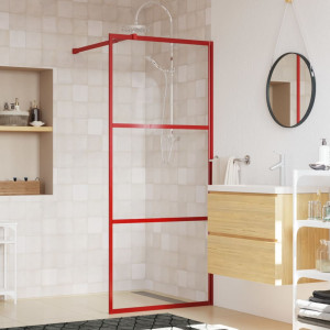 Mampara puerta de ducha vidrio transparente ESG rojo 80x195 cm D