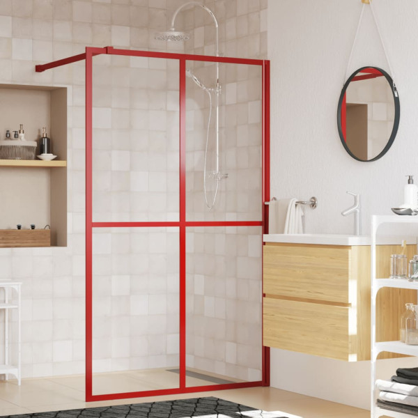 Mampara puerta de ducha vidrio transparente ESG rojo 118x195 cm D