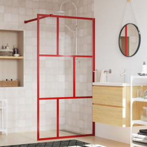 Mampara puerta de ducha vidrio transparente ESG rojo 115x195 cm D