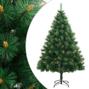 Árbol de Navidad artificial con bisagras y soporte 210 cm D