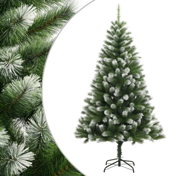 Árbol de Navidad artificial con bisagras y nieve flocada 180 cm D