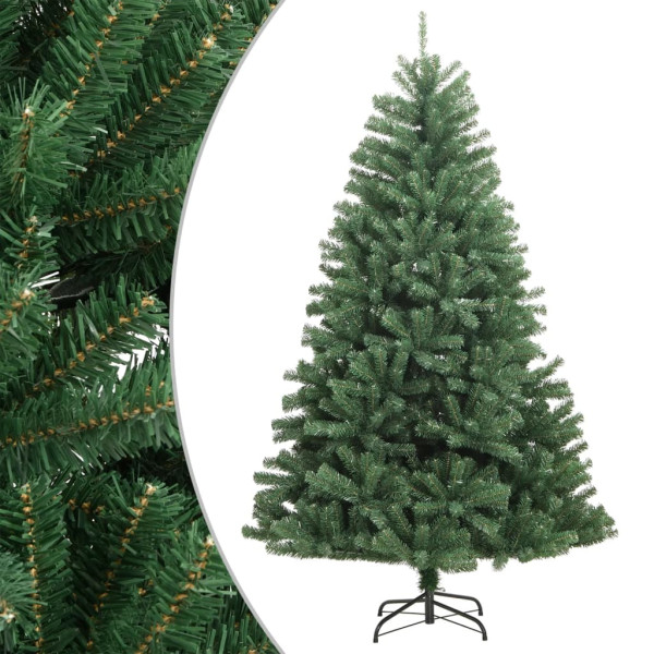 Árvore de Natal artificial com dobradiças e suporte verde 150 cm D