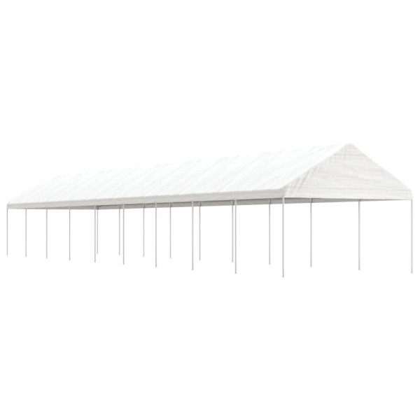 Cenador con techo polietileno blanco 20.07x4.08x3.22 m D