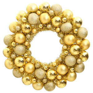 Corona de Navidad poliestireno dorada 45 cm D