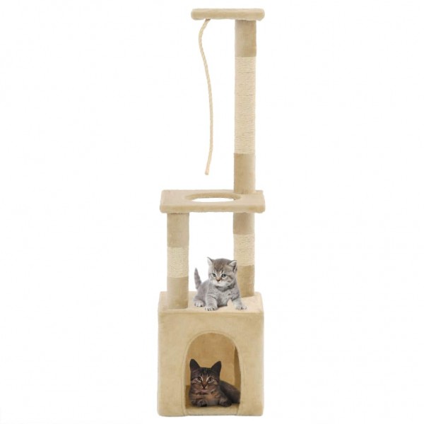 Raspador para gatos com poste de raspador de sisal 109 cm beige D