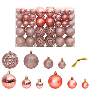 Bolas de Natal 100 unidades rosa e rosa 3 / 4 / 6 cm D