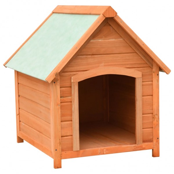 Caseta para perros madera maciza de pino y abeto 72x85x82 cm D