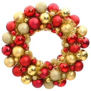 Corona de Navidad poliestireno roja y dorada 45 cm D