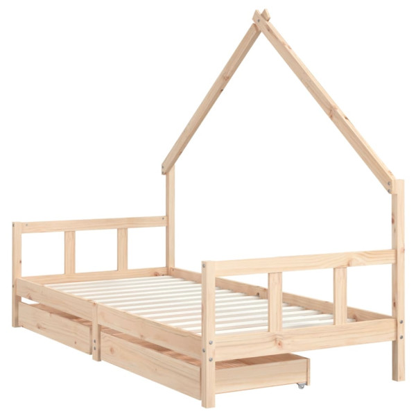 Estructura De Cama Para Ni Os Con Cajones Madera Pino X Cm