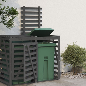 Extensión para cobertizo de cubos de basura madera de pino gris D