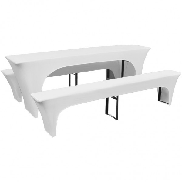 3 capas brancas para mesa e 2 bancos 220x70x80 cm D