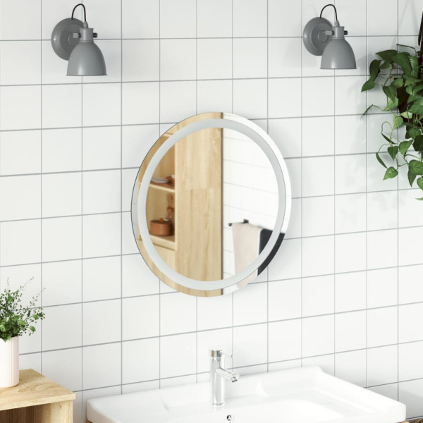 Espelho de banheiro LED redondo de 50 cm D