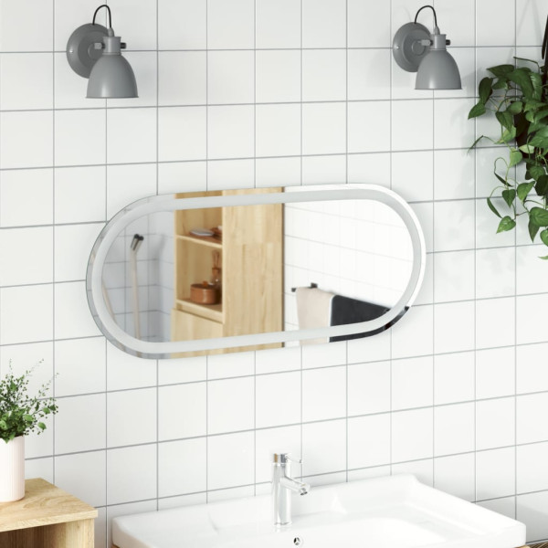 Espelho de banheiro LED oval 80x35 cm D