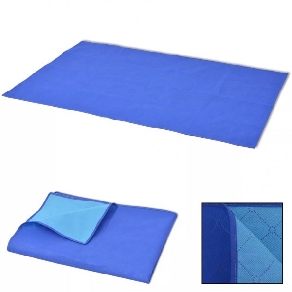 Manta de piquenique azul e azul claro 100x150 cm D